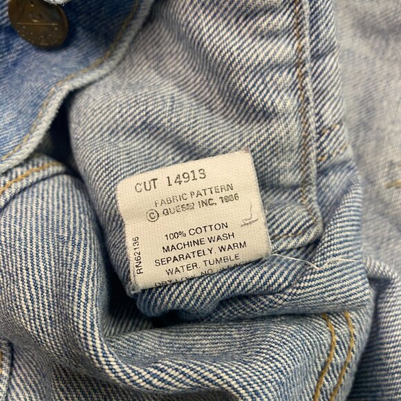 Vtg 80s Guess George Marciano Jean Trucker Jacket M Denim USA 1986 Preppy Cowboy - Picture 9 of 16
